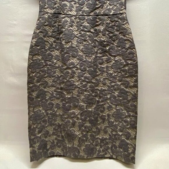 Banana Republic Dress Women's Size 4 Grey Lace Brocade Sheath Midi Fitted NWT - Picture 3 of 10